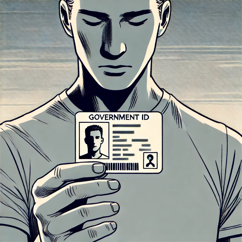 A person looks down at their government ID, reflecting on how Government ID Reflects Gender in official records.